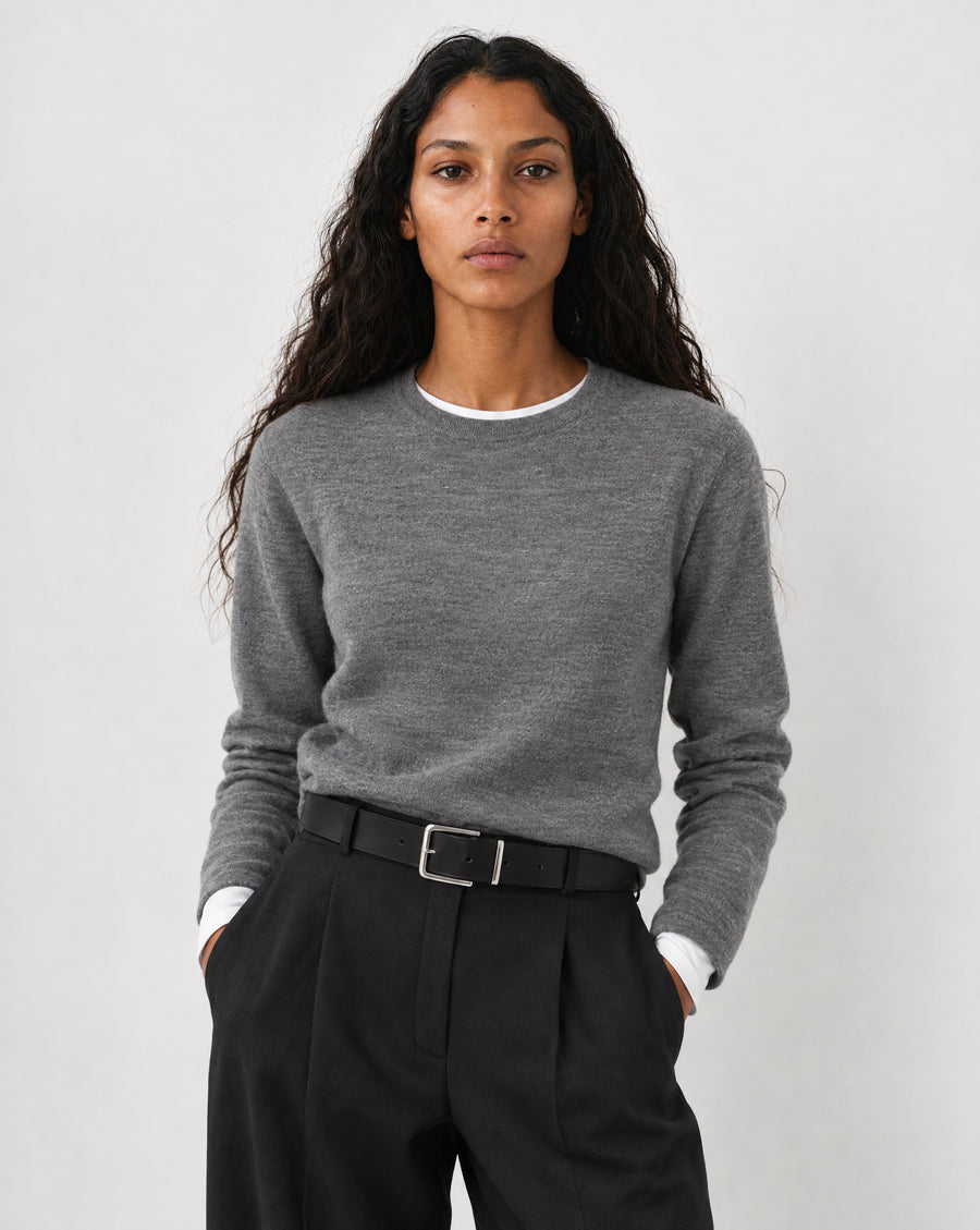 Maria O-Neck Dark Grey Mel.