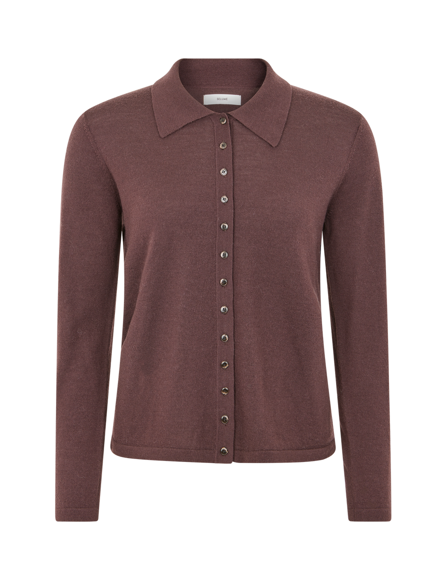 Maria Polo Cardigan Brown