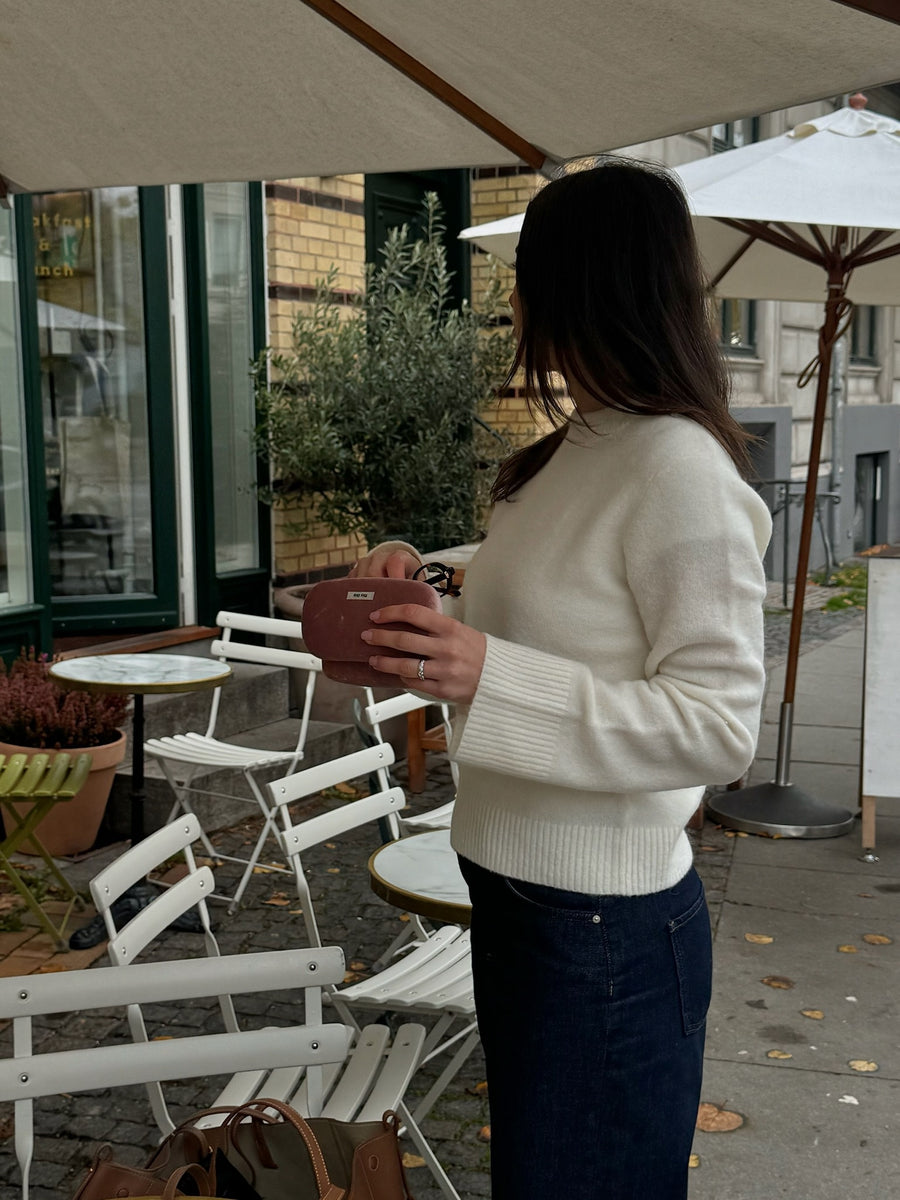 Selma Short O-Neck Sweater 0005 Ivory