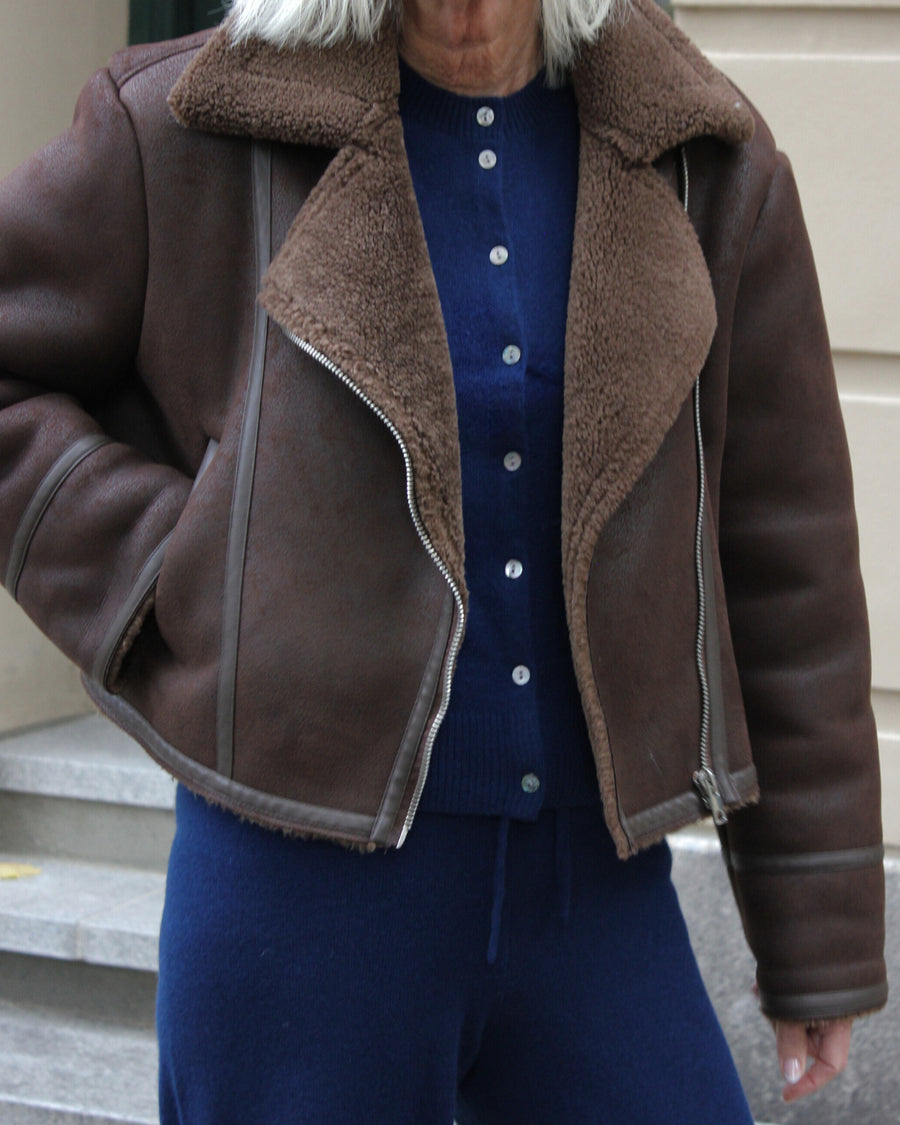 Ulrikke O-Neck Cardigan 0002 Midnight