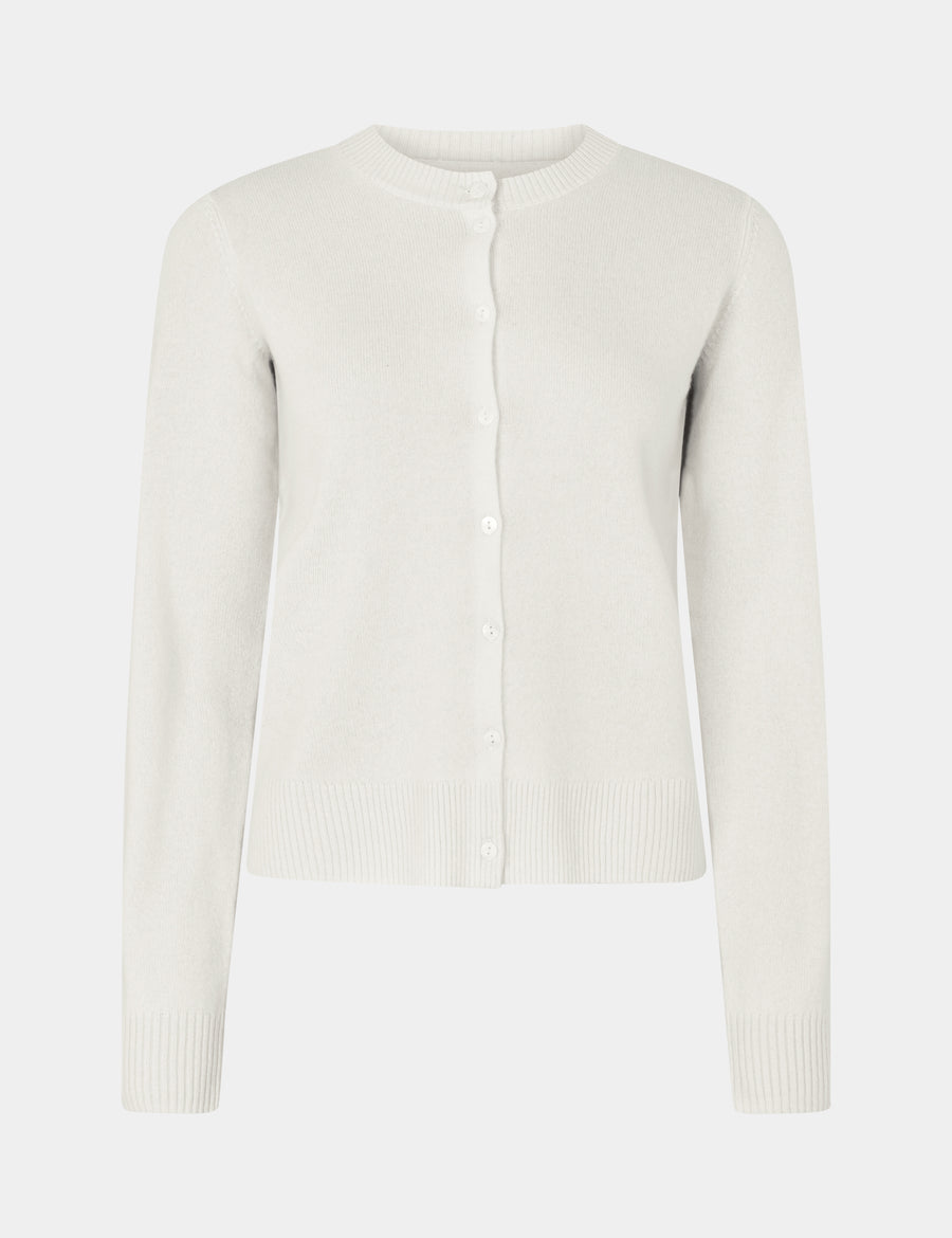 Ulrikke O-Neck Cardigan 0002 Chalk