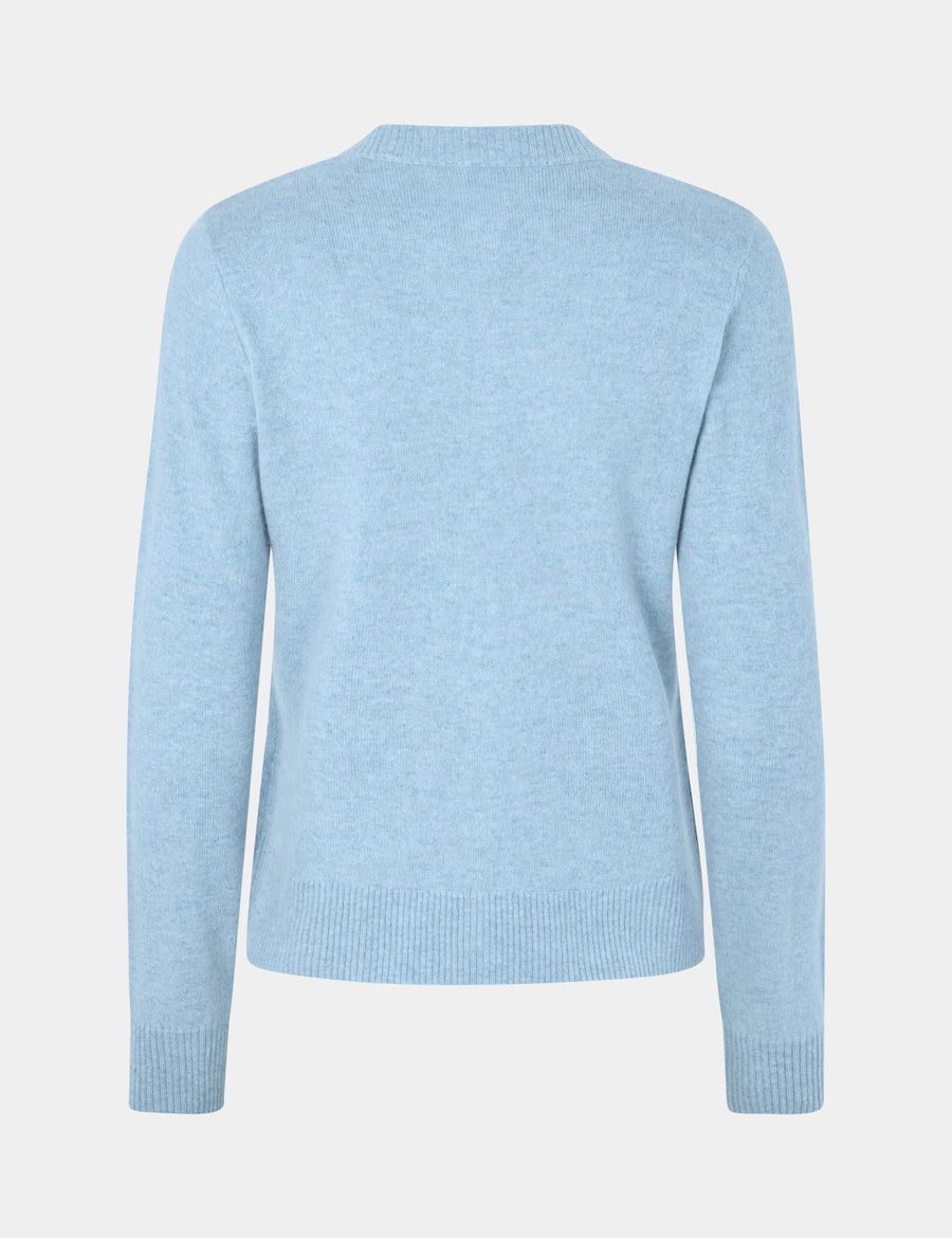 Ulrikke O-Neck Cardigan 0002 Stone Wash