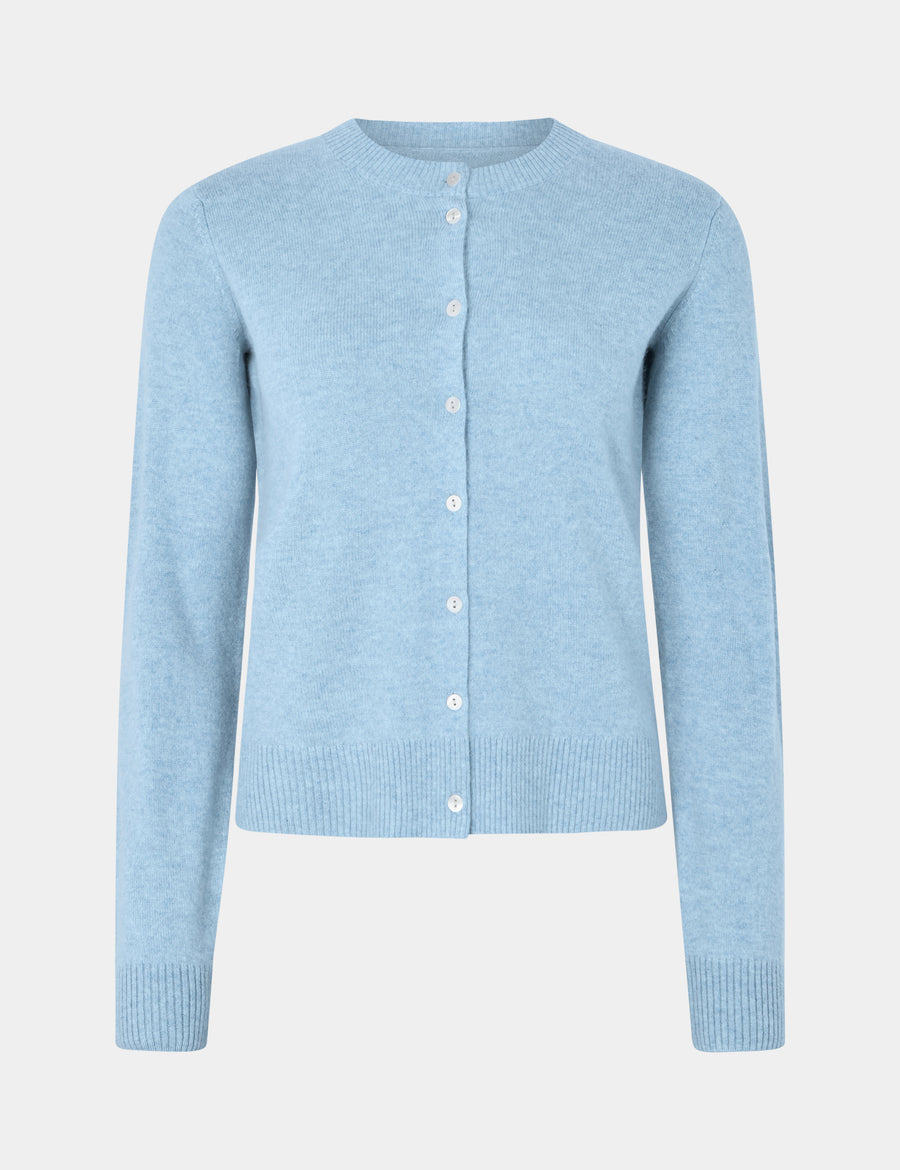 Ulrikke O-Neck Cardigan 0002 Stone Wash