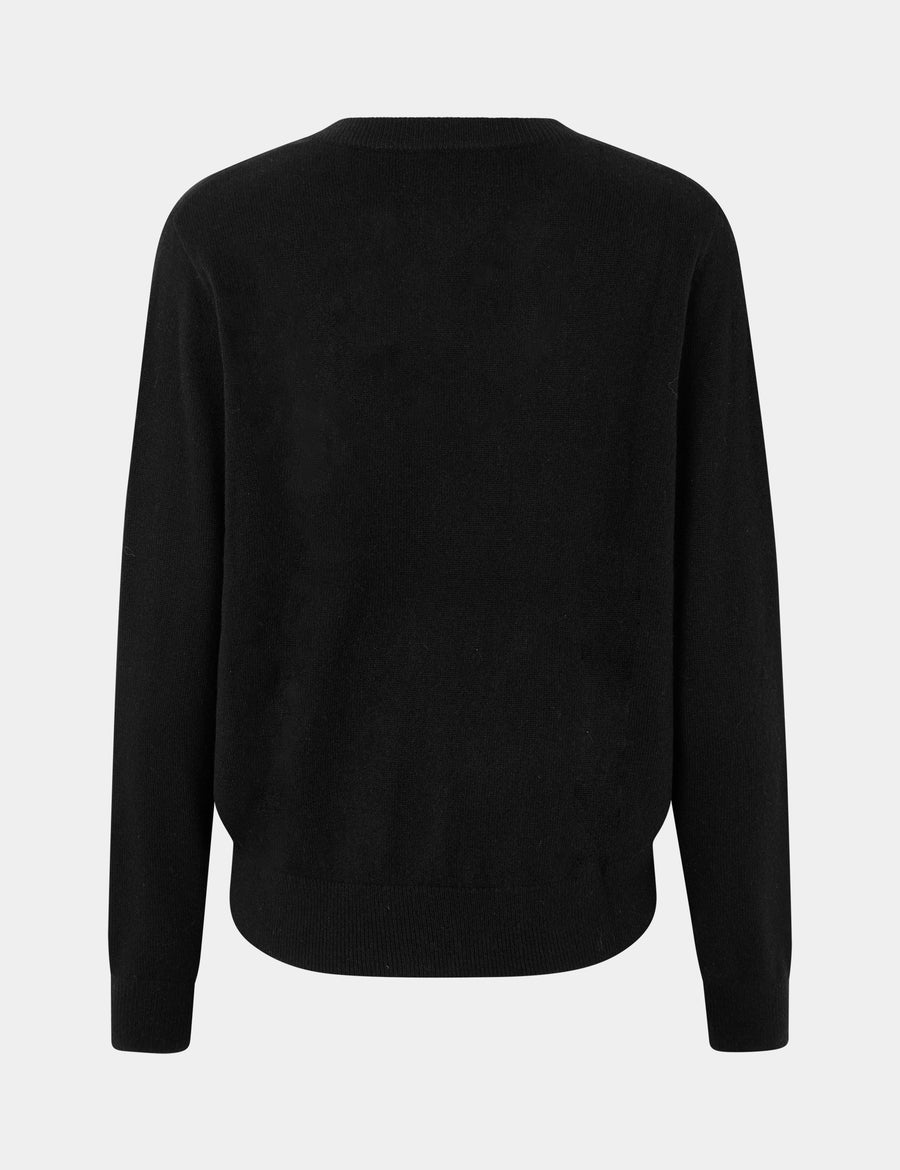Ulrikke V-Neck Sweater 0002 Black