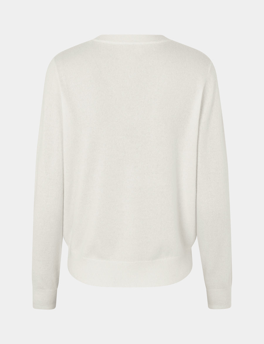 Ulrikke V-Neck Sweater 0002 Chalk