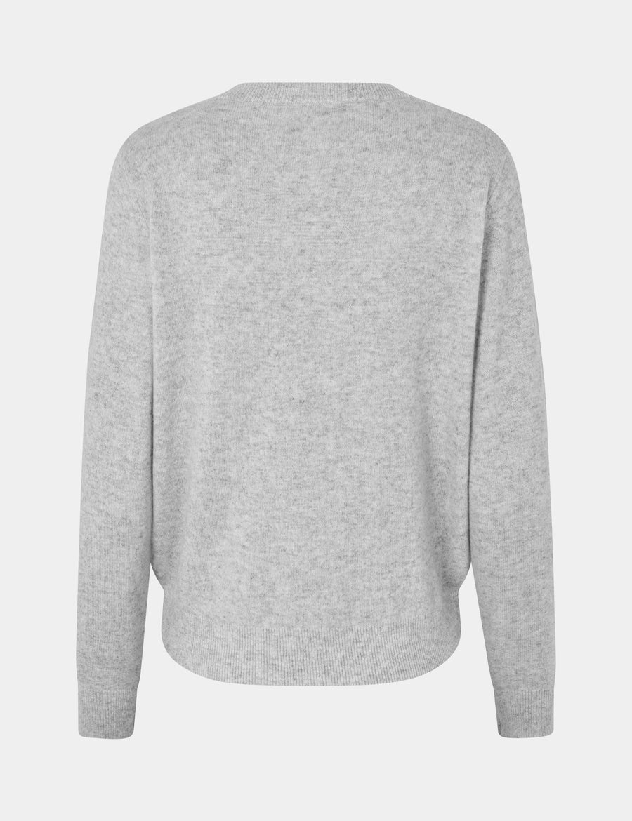 Ulrikke V-Neck Sweater 0002 Foggy
