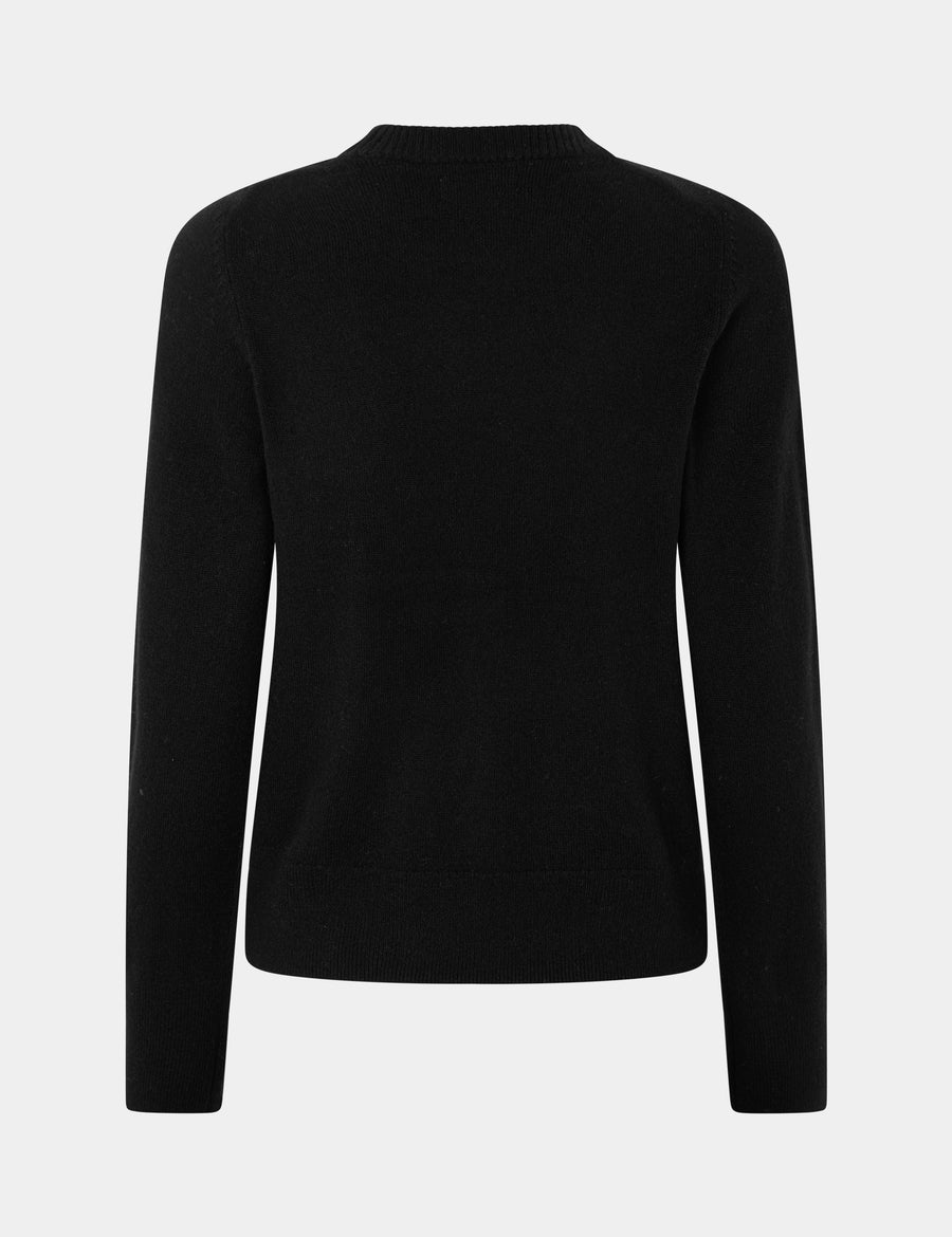 Ulrikke Short O-Neck Sweater 0002 Black
