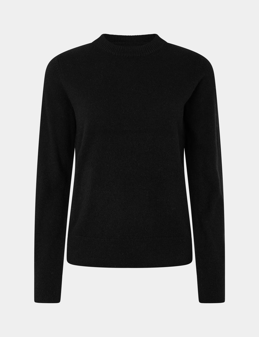 Ulrikke Short O-Neck Sweater 0002 Black