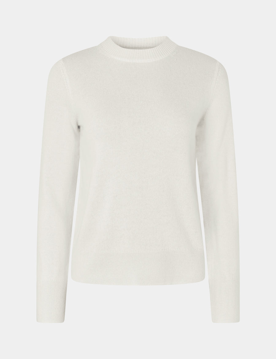 Ulrikke Short O-Neck Sweater 0002 Chalk