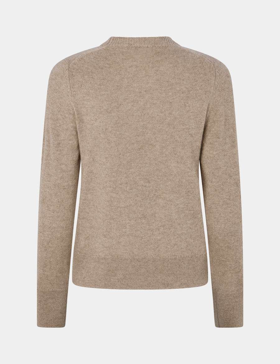 Ulrikke Short O-Neck Sweater 0002 Eco Gravel