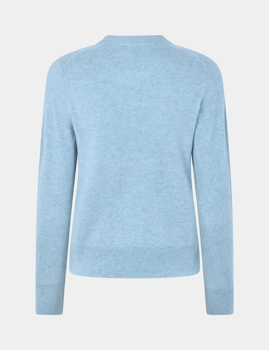 Ulrikke Short O-Neck Sweater 0002 Stone Wash