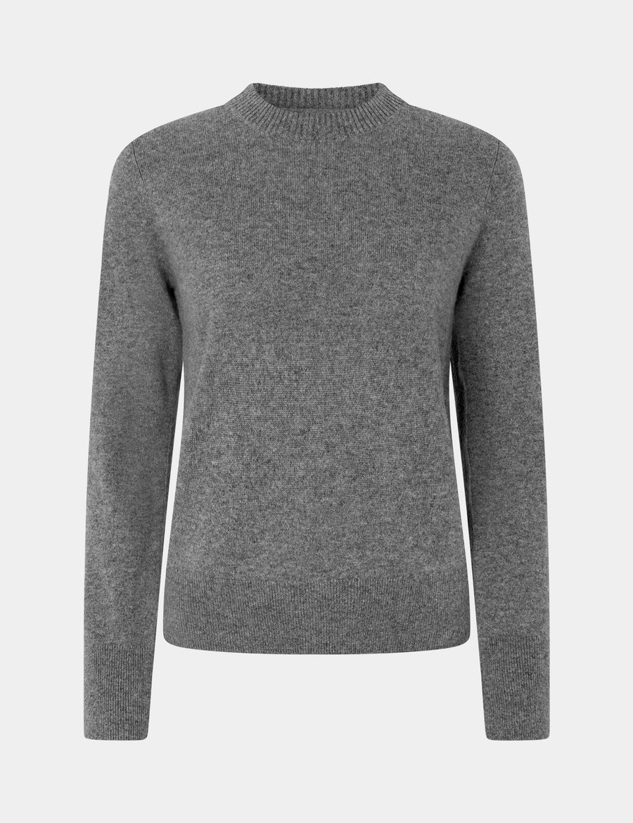 Ulrikke Short O-Neck Sweater 0002 Thunder