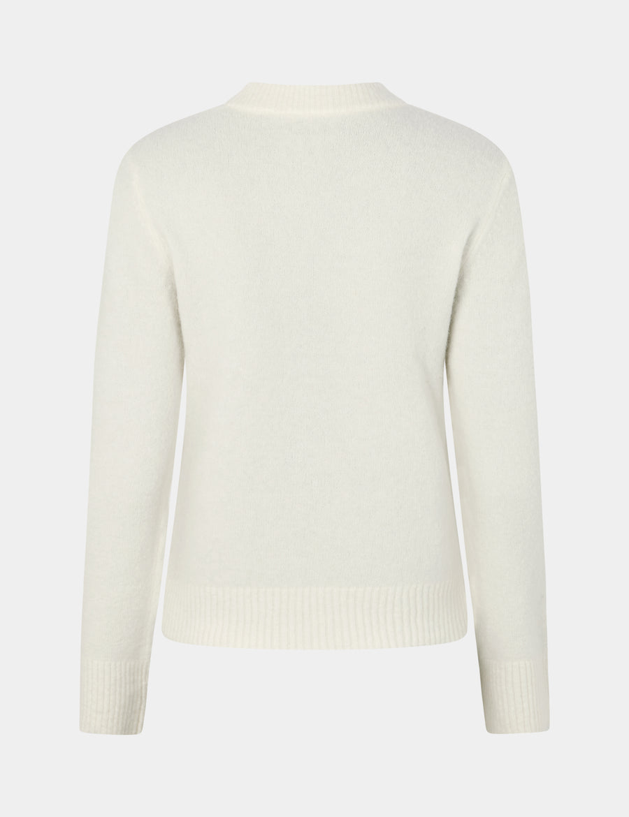 Selma Short O-Neck Sweater 0005 Ivory