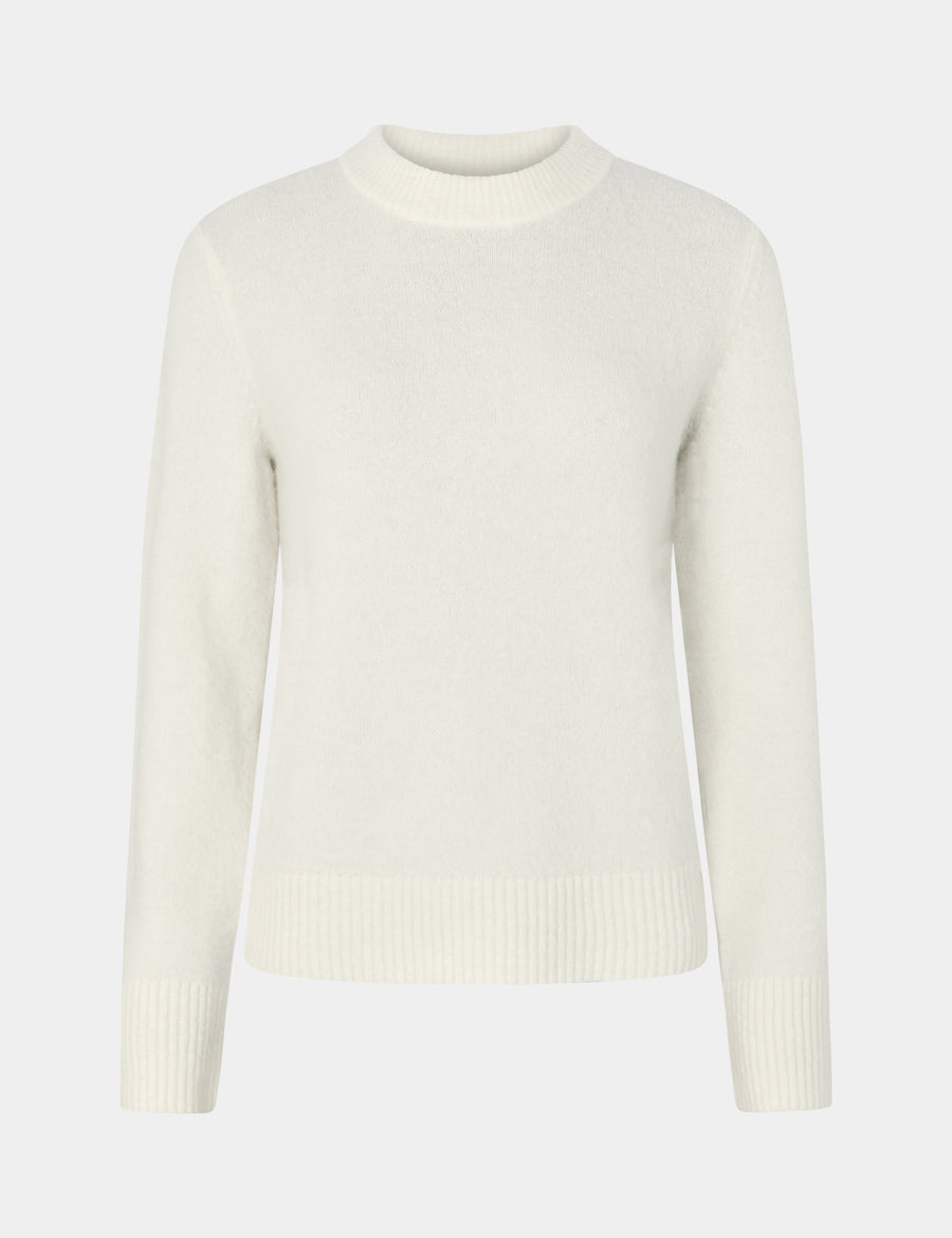 Selma Short O-Neck Sweater 0005 Ivory